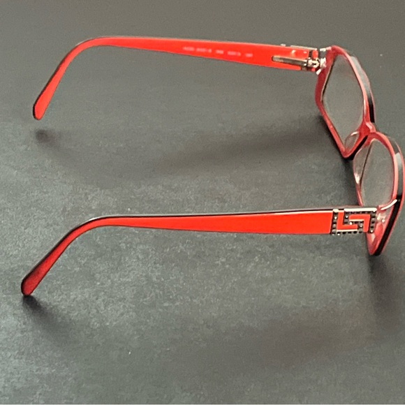 Versace Womens Rectangular Frame Eyeglasses Reading Glasses Red *FRAMES ONLY* - Picture 4 of 11